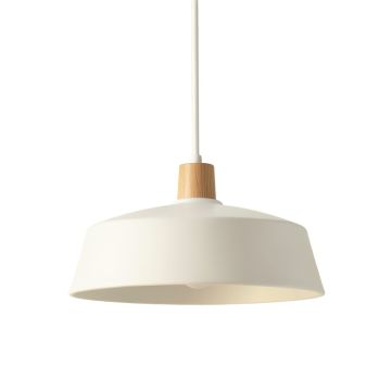 Cove Dell Pendant Light Suspended From One Plain Cable - White