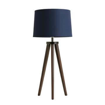 Ridge Dale Floor Lamp With A Plain Fabric Shade - Navy