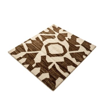 Juergens Geometric Tufted Wool Brown/Beige Area Rug