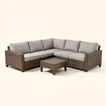 Wattsville 4 Piece Patio Sectional Seating Group With Cushions (synthetic illustration; no displayed measurements)
