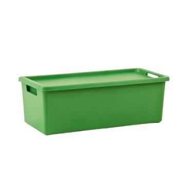 Vale Crest Narrow Outdoor Storage Bench - Green