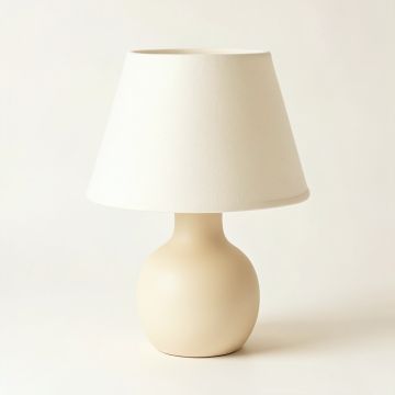Vale Crossing Table Lamp With A Plain Fabric Shade - Cream (synthetic illustration; no displayed measurements)