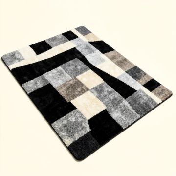 Abstract Tufted Wool Black/Ivory/Gray Area Rug (synthetic illustration; no displayed measurements)