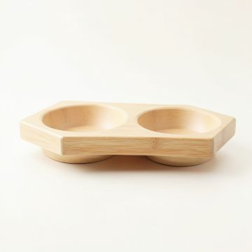 Harbor Crest Pet Feeding Stand With Two Plain Empty Bowls - Ivory (synthetic illustration; no displayed measurements)