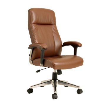 Faux Leather Swivel Desk Chair with Arms (synthetic illustration; no displayed measurements)