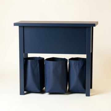 Cliff Brook Laundry Sorting Station With Plain Removable Bags - Navy (synthetic illustration; no displayed measurements)