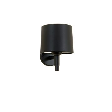 River Crossing Wall Sconce Mounted On A Plain Wall - Black