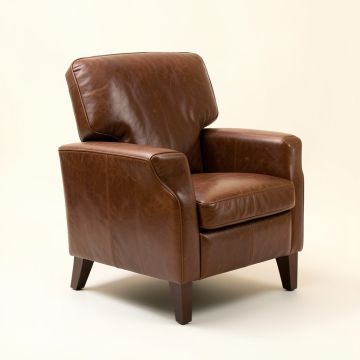 Nevaeh 33.5 '' Wide Top Grain Leather Club Chair (synthetic illustration; no displayed measurements)