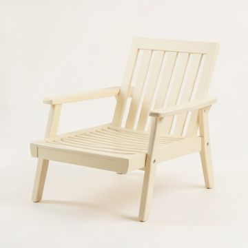 Slate Crest Outdoor Lounge Chair - Cream (synthetic illustration; no displayed measurements)