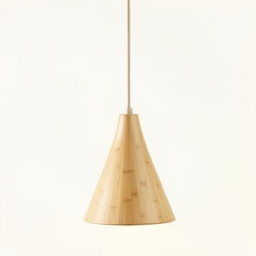 Vale Bend Pendant Light Suspended From One Plain Cable - Beige (synthetic illustration; no displayed measurements)