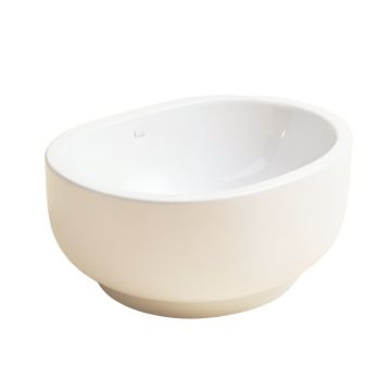White Ceramic Oval Vessel Bathroom Sink