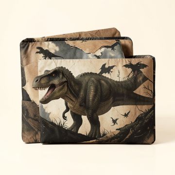Dinosaur Dangerous Dinosaur Tears Up The Paper Wall Image Scary Break Scenery Duvet Cover Set (synthetic illustration; no displayed measurements)