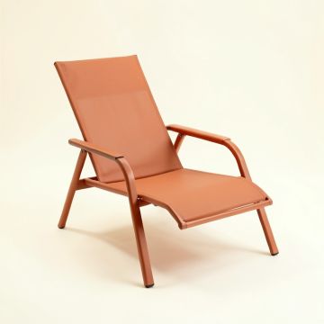 Summit Arc Outdoor Lounge Chair - Terracotta (synthetic illustration; no displayed measurements)