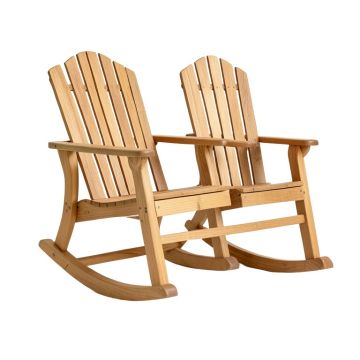 Elanny 2 Piece Acacia Wood Rocking Chair Set (synthetic illustration; no displayed measurements)