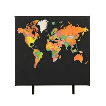 Colorful World Map - Graphic Art Print On Canvas (synthetic illustration; no displayed measurements)
