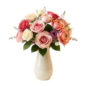 Artificial Roses Floral Arrangements And Centerpieces In Vase