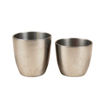 Contemporary 2-Piece Metal Pot Planter Set