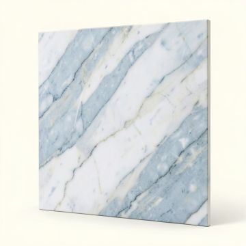 Calacatta Azul Polished 23.62 '' X 23.62 '' Porcelain Marble Look Wall & Floor Tile (synthetic illustration; no displayed measurements)