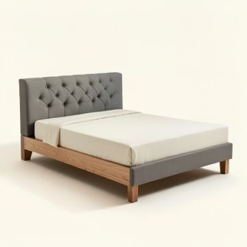 Milo Solid Wood Tufted Upholstered Low Profile Standard Bed (synthetic illustration; no displayed measurements)