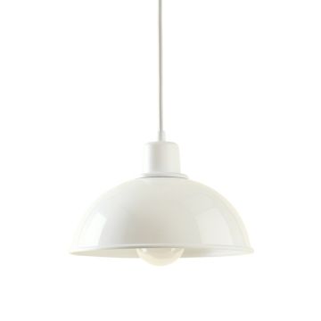 River Brook Pendant Light Suspended From One Plain Cable - White