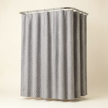 Shoreline Cotton Geometric Single Shower Curtain (synthetic illustration; no displayed measurements)