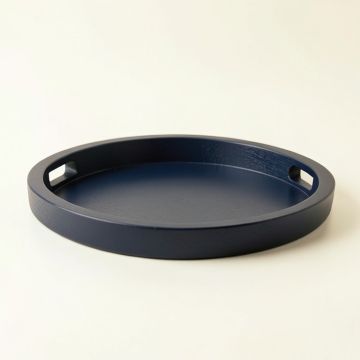 Fern Crest Serving Tray - Navy (synthetic illustration; no displayed measurements)