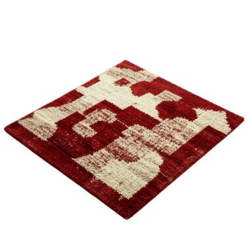 Metheny Abstract Cut Pile Red/Beige Area Rug