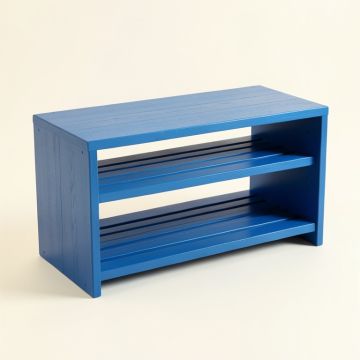 Oak Bend Shoe Storage Bench - Blue (synthetic illustration; no displayed measurements)