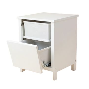 Juniper Bridge Freestanding Pull-Out Hamper Cabinet - White