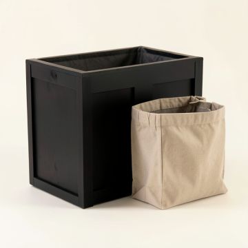 Fern Canyon Laundry Sorting Station With Plain Removable Bags - Black (synthetic illustration; no displayed measurements)