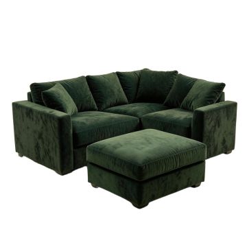 Akiko 104 '' Wide Velvet Reversible Modular Sofa & Chaise With Ottoman