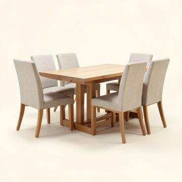 Sellars Butterfly Leaf Rubberwood Solid Wood Dining Set (synthetic illustration; no displayed measurements)