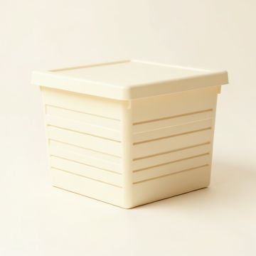 Fern Crest Closed Outdoor Storage Box - Cream (synthetic illustration; no displayed measurements)