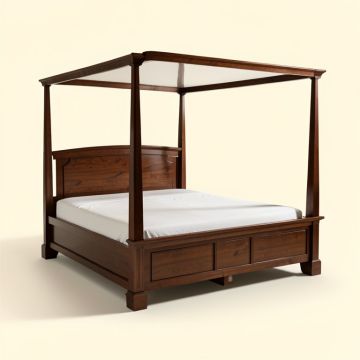 Verlie Queen Low Profile Four Poster Bed (synthetic illustration; no displayed measurements)
