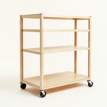 Briar Canyon Empty Rolling Workshop Cart - Beige (synthetic illustration; no displayed measurements)