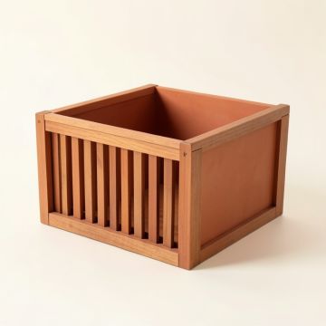 Cliff Crest Empty Furniture-Style Litter Enclosure - Terracotta (synthetic illustration; no displayed measurements)