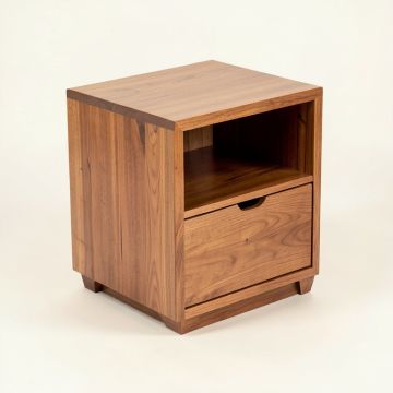 Santa Cruz Solid Wood End Table With Storage (synthetic illustration; no displayed measurements)