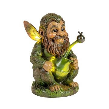Gnome With Led Firefly Watering Garden Statue