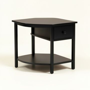 Console Accent Table With Drawer And Shelves -Black (synthetic illustration; no displayed measurements)