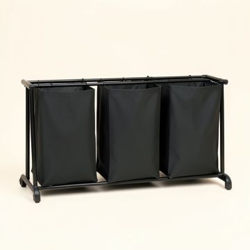 Field Arc Laundry Sorting Station With Plain Removable Bags (synthetic illustration; no displayed measurements)