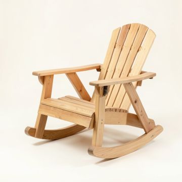 Mabe Two-Person Solid Wood Rocking Adirondack Chair (synthetic illustration; no displayed measurements)