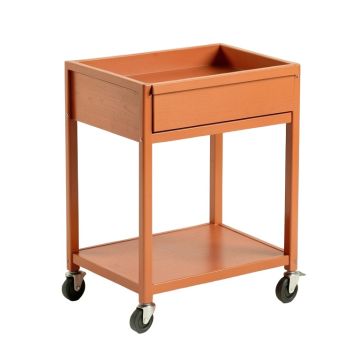 Rowan Bluff Empty Rolling Workshop Cart - Terracotta