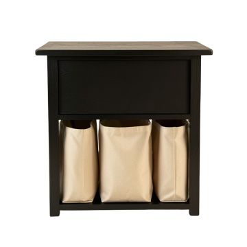 Bay Crossing Laundry Sorting Station With Plain Removable Bags - Black