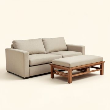 Massillon 103.5 '' Wide Linen Sofa & Chaise With Ottoman (synthetic illustration; no displayed measurements)