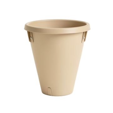 Cedar Brook Empty Railing Planter With Integral Brackets - Beige