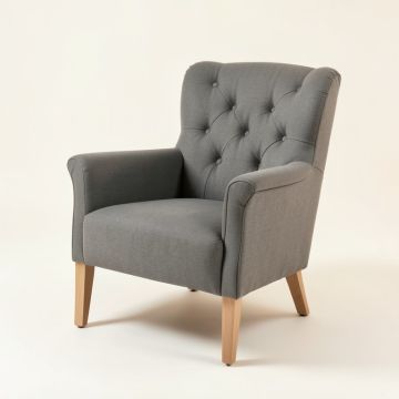 Contreras 27.6 '' Wide Tufted Polyester Wingback Chair (synthetic illustration; no displayed measurements)