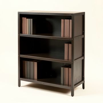 Cirillo 76.5 '' H X 64 '' W Steel Industrial Library Bookcase (synthetic illustration; no displayed measurements)