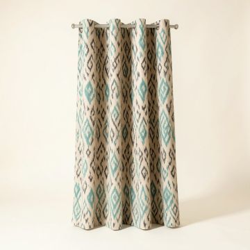Hutton Ikat Print Geometric Blackout Thermal Grommet Single Curtain Panel (synthetic illustration; no displayed measurements)