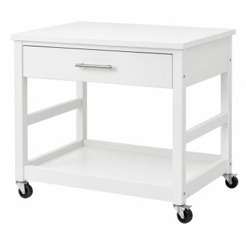 Summit Brook Empty Rolling Workshop Cart - White