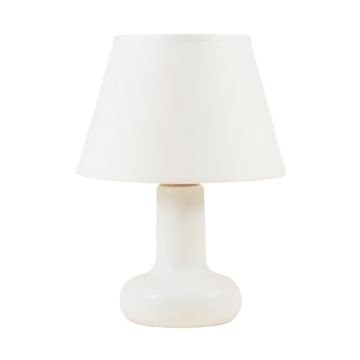 Elm Dell Table Lamp With A Plain Fabric Shade - White